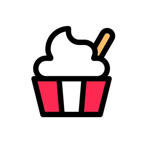 Soft serve vector, Sweets filled icon editable outline vector