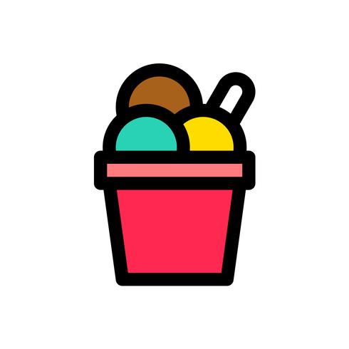 Ice cream cup vector, Sweets filled icon editable outline vector