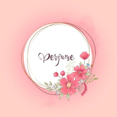 Plantilla de acuarela para una celebración de boda de cumpleaños con flores y espacio para texto. Dibujo a mano. Ilustración vectorial vector