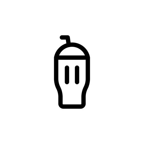 Ice cream milkshake vector illustration, Sweets line style icon