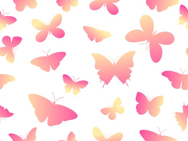 Vector illustration seamless colorful butterfly pattern background