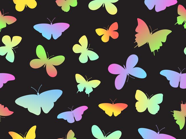 Ilustración del vector del fondo colorido inconsútil del modelo de mariposa