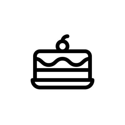 Ice cream cake vector illustration, Sweets line style icon