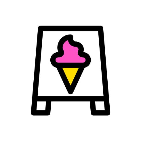 Ice cream sign vector, filled icon editable outline vector