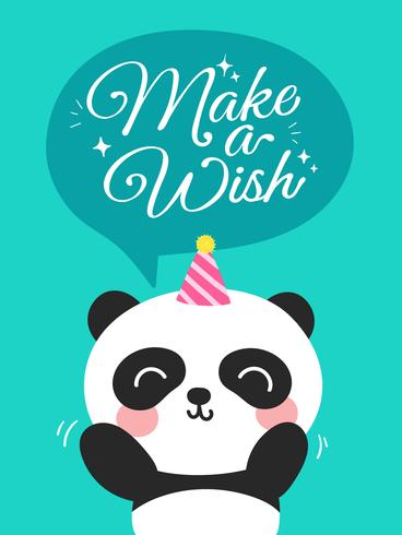 Panda Make A Wish vector
