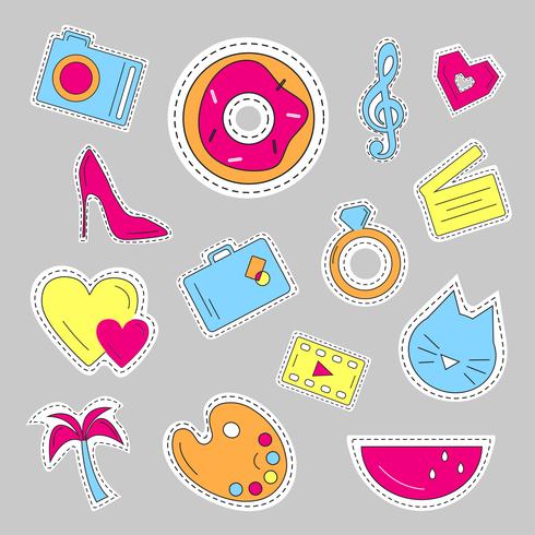Cute colorful patch set 559041 Vector Art at Vecteezy