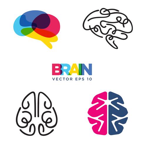 Brain Symbol Collection Sets vector