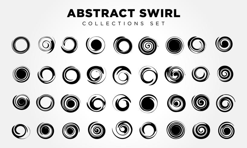 abstract circle swirl set vector