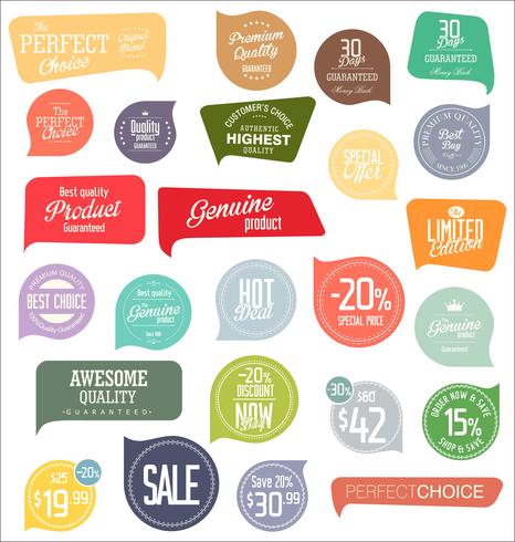 Modern badges stickers and labels collection vector