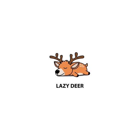 Lazy deer sleeping icon vector