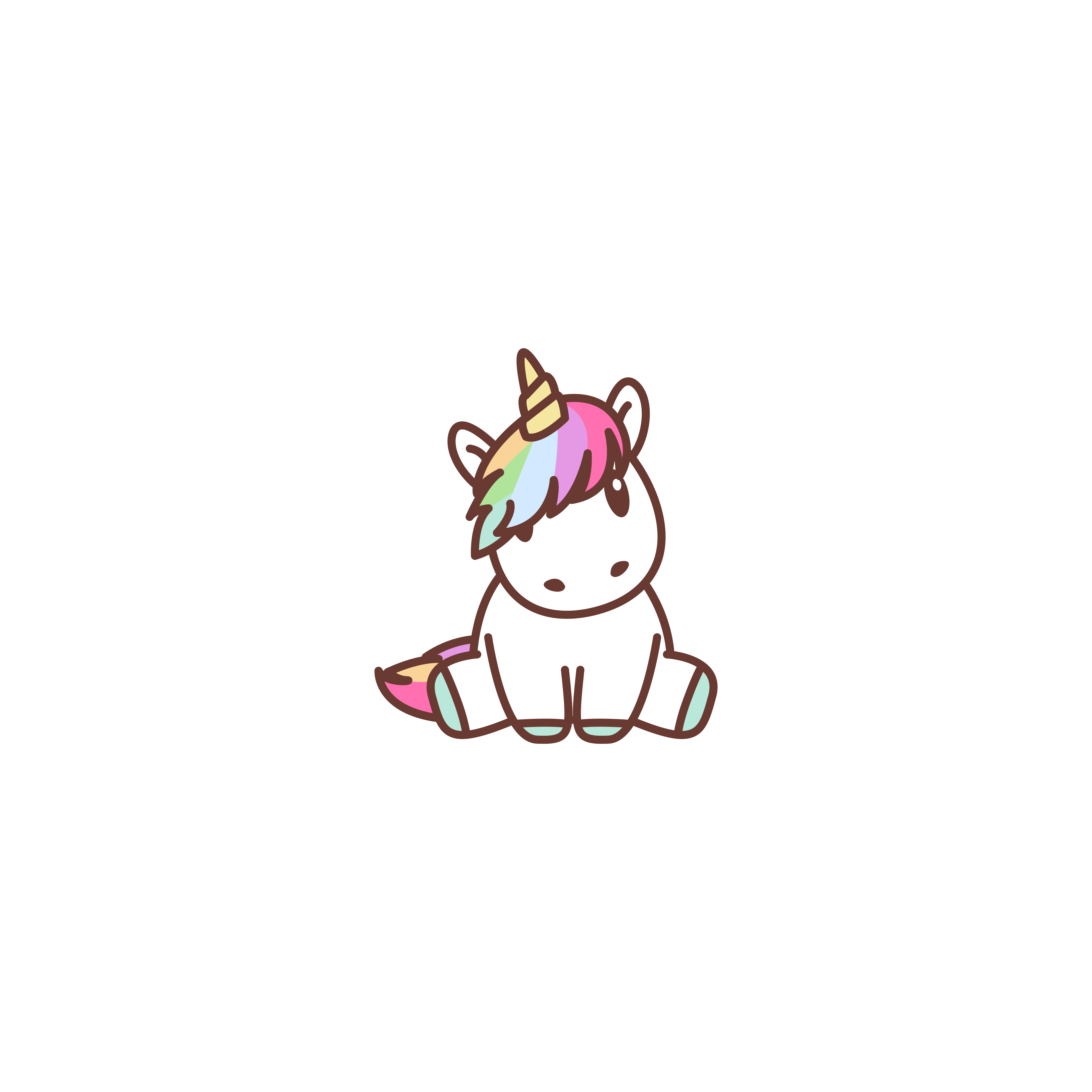 Download Cute unicorn sitting, vector illustration - Download Free ...