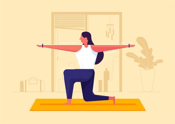 Pose de yoga ilustración vectorial vector