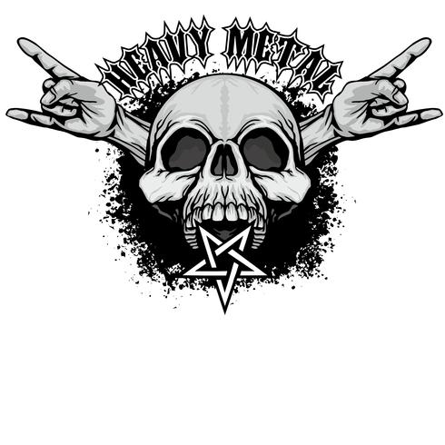 grunge skull coat of arms vector