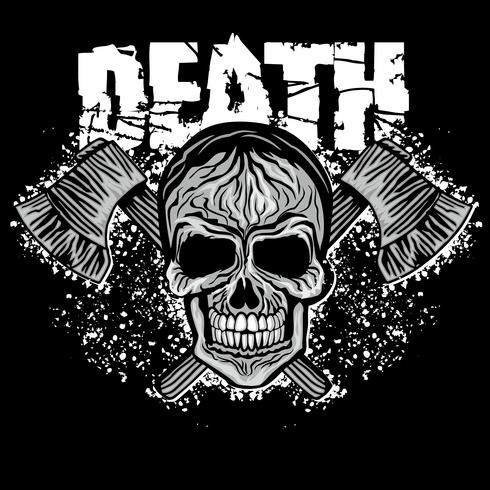 grunge skull coat of arms vector