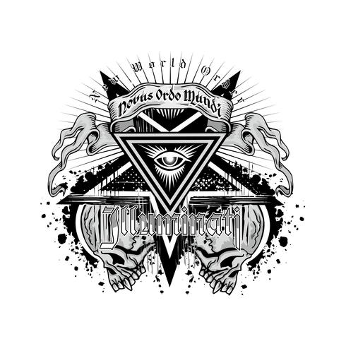 grunge skull coat of arms vector