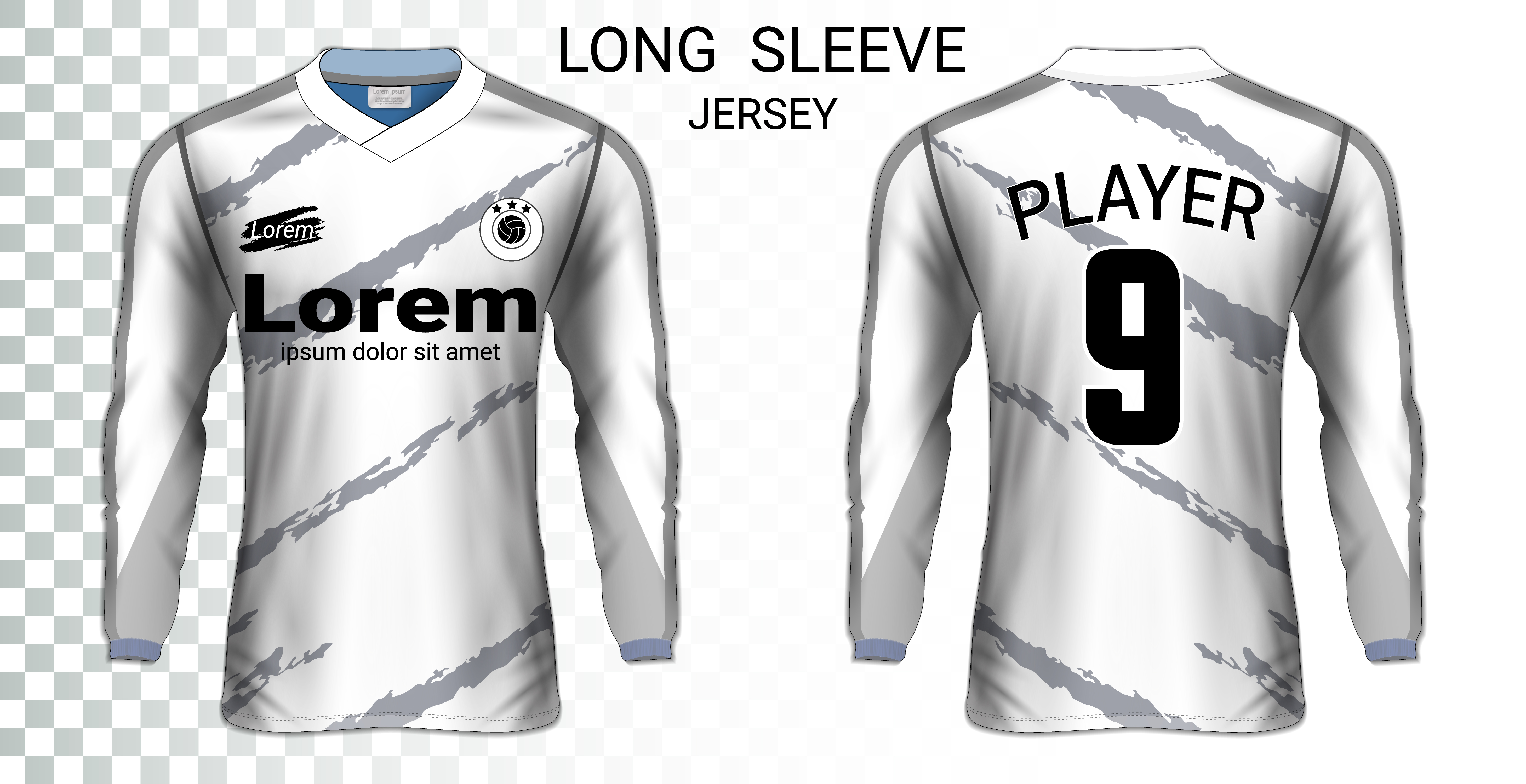 Download Long sleeve soccer jerseys t-shirts mockup template ...