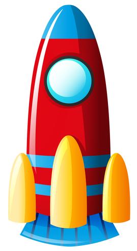 Toy rocket in red color vector