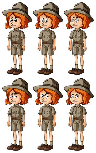 Zookeeper with different emotions vector