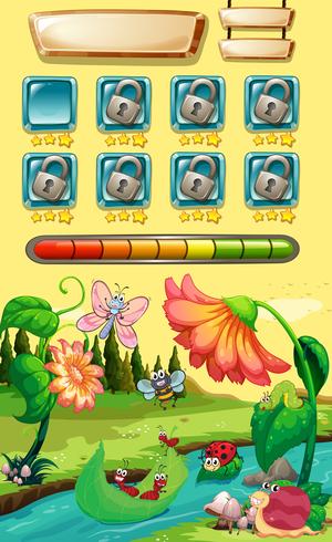 Game template with bugs in the river vector