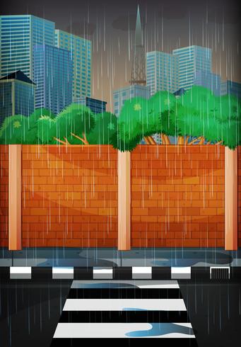 Rainy day in the city vector