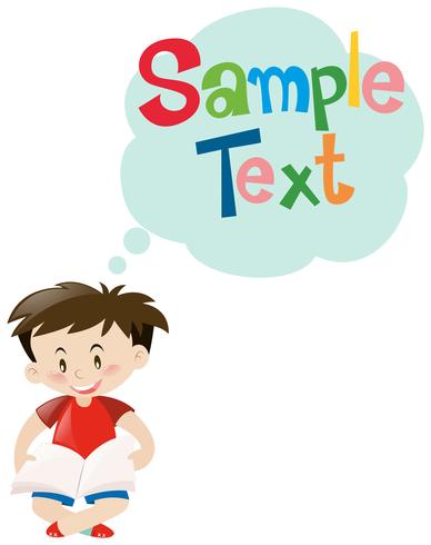 Template design with boy reading book vector