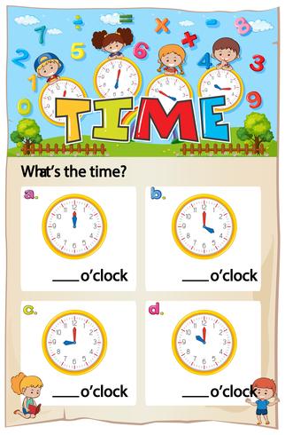 Mathematics Time Chapter Work Sheet vector