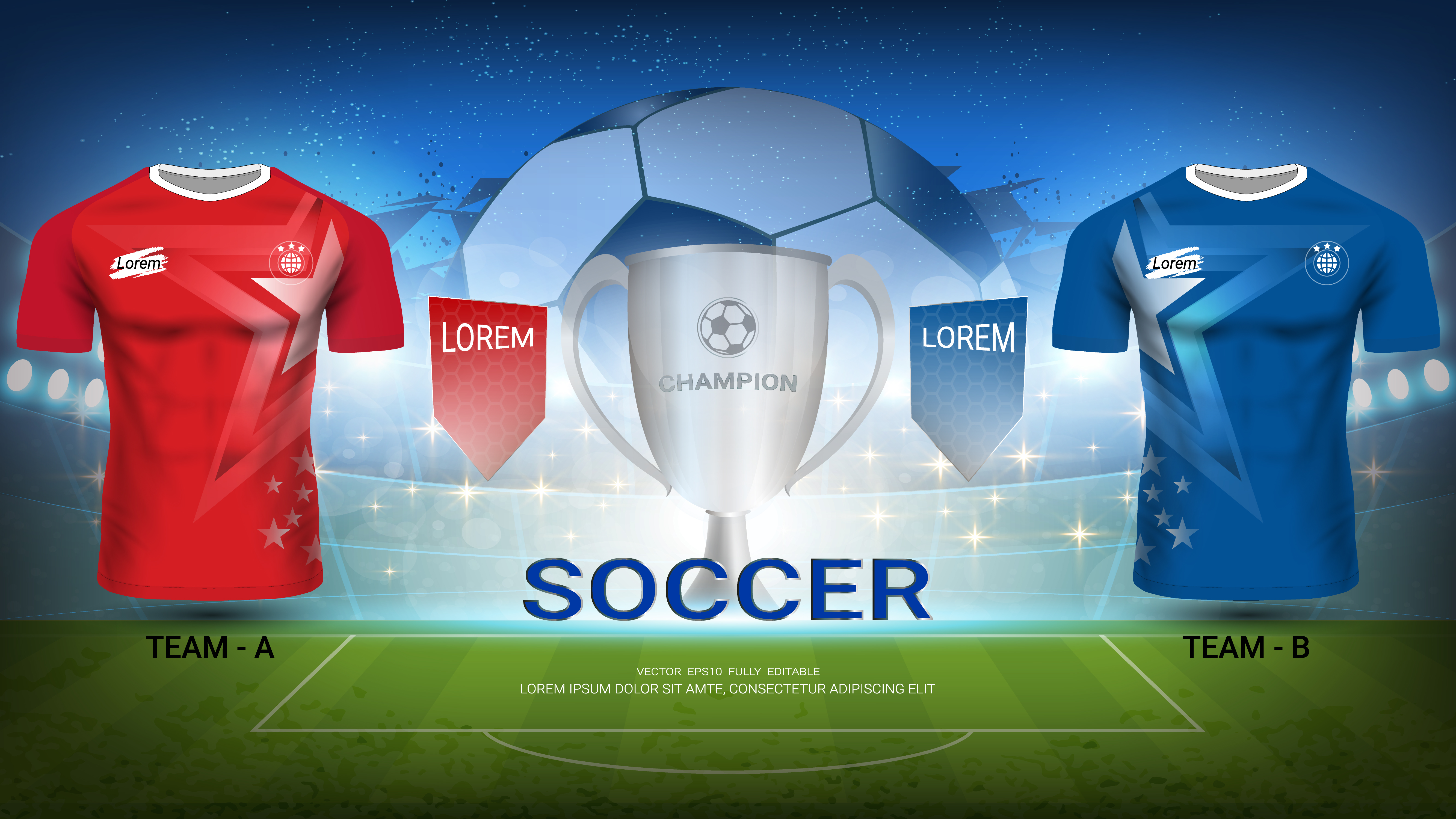 Download Football tournament template, Trophy Winner with Soccer ...