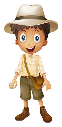 Little boy in safari outfit vector