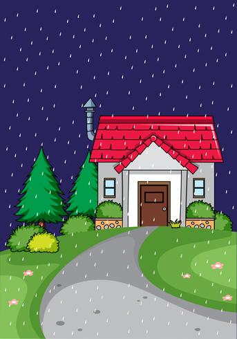 Rural home are night vector