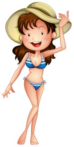 A lady with her swimming attire vector