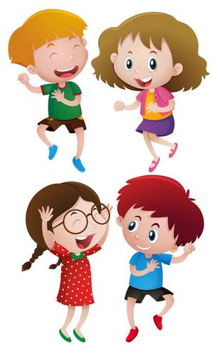 Children having fun dancing vector