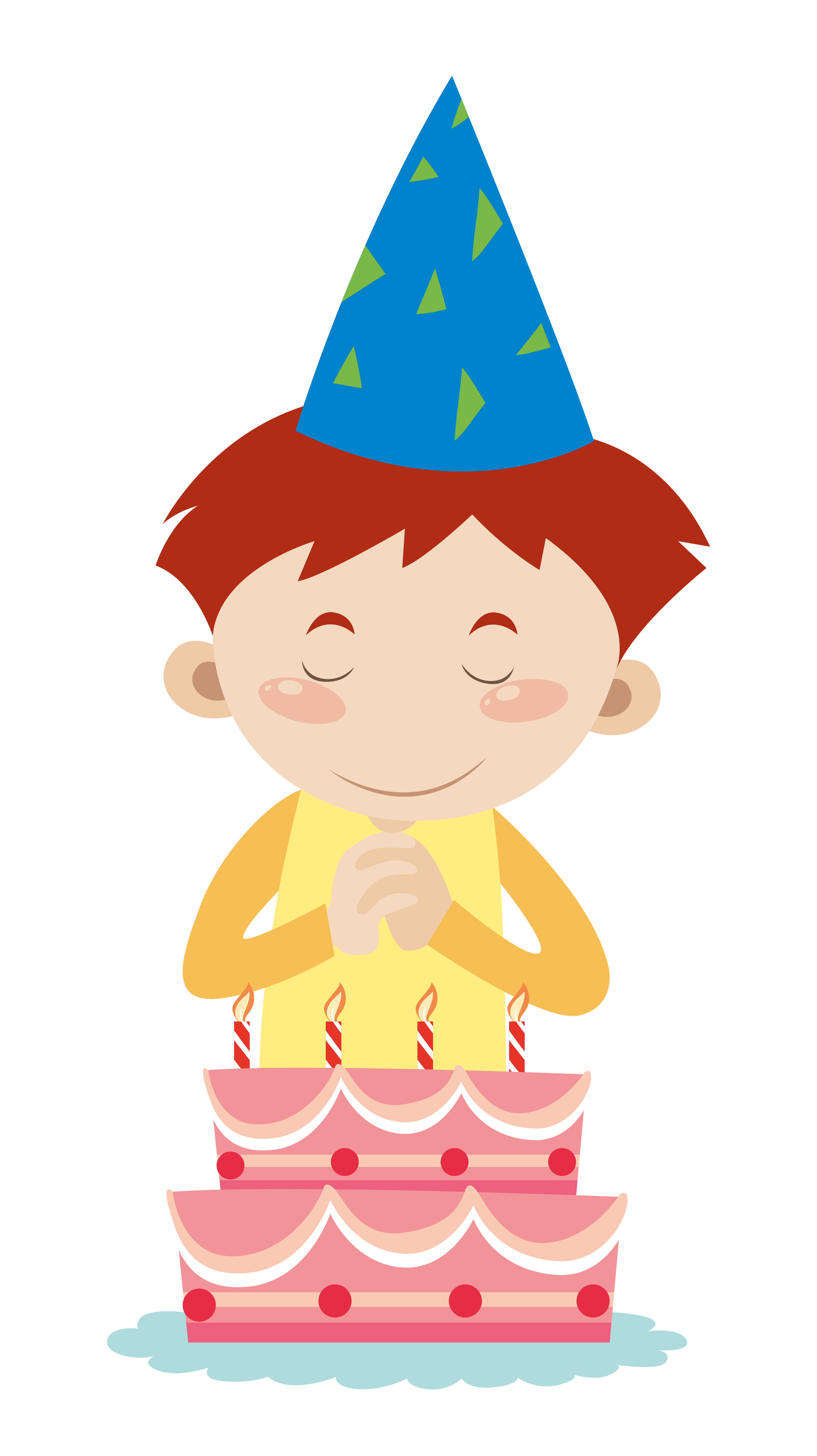 Boy and birthday cake 559423 Vector Art at Vecteezy