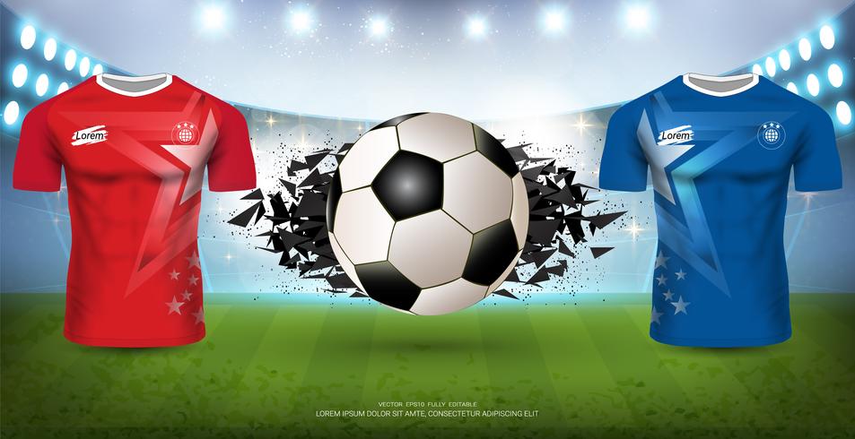 Football tournament template for sport event, Soccer jersey mock-up team A vs team B. vector