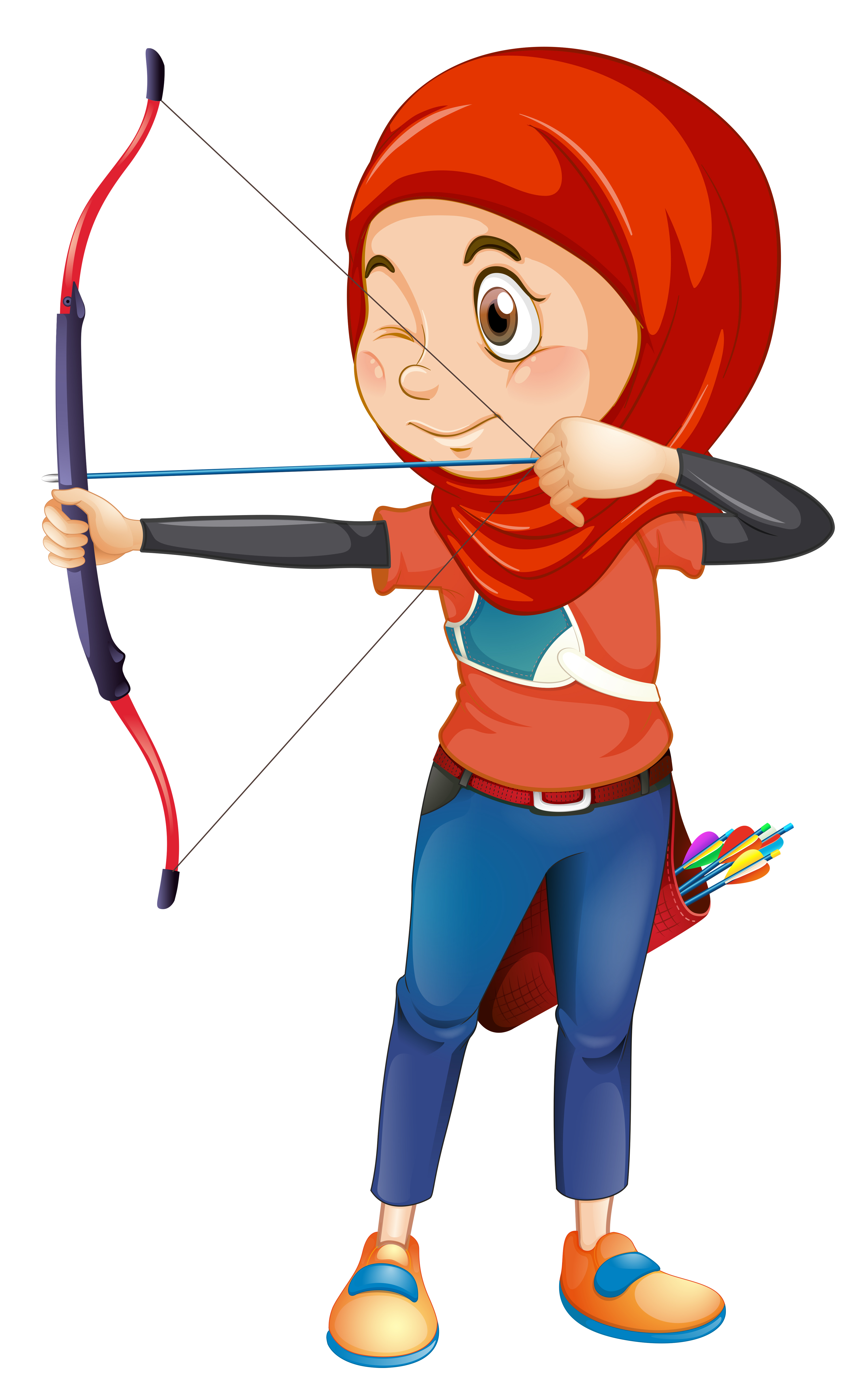A muslim archery  on whiye background Download Free 