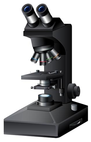 A black microscope on white backgroung vector