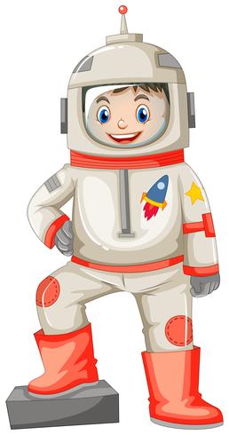 Astronaut in spacesuit on white background vector