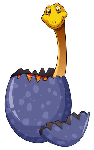 Happy dinosaur hatching egg vector