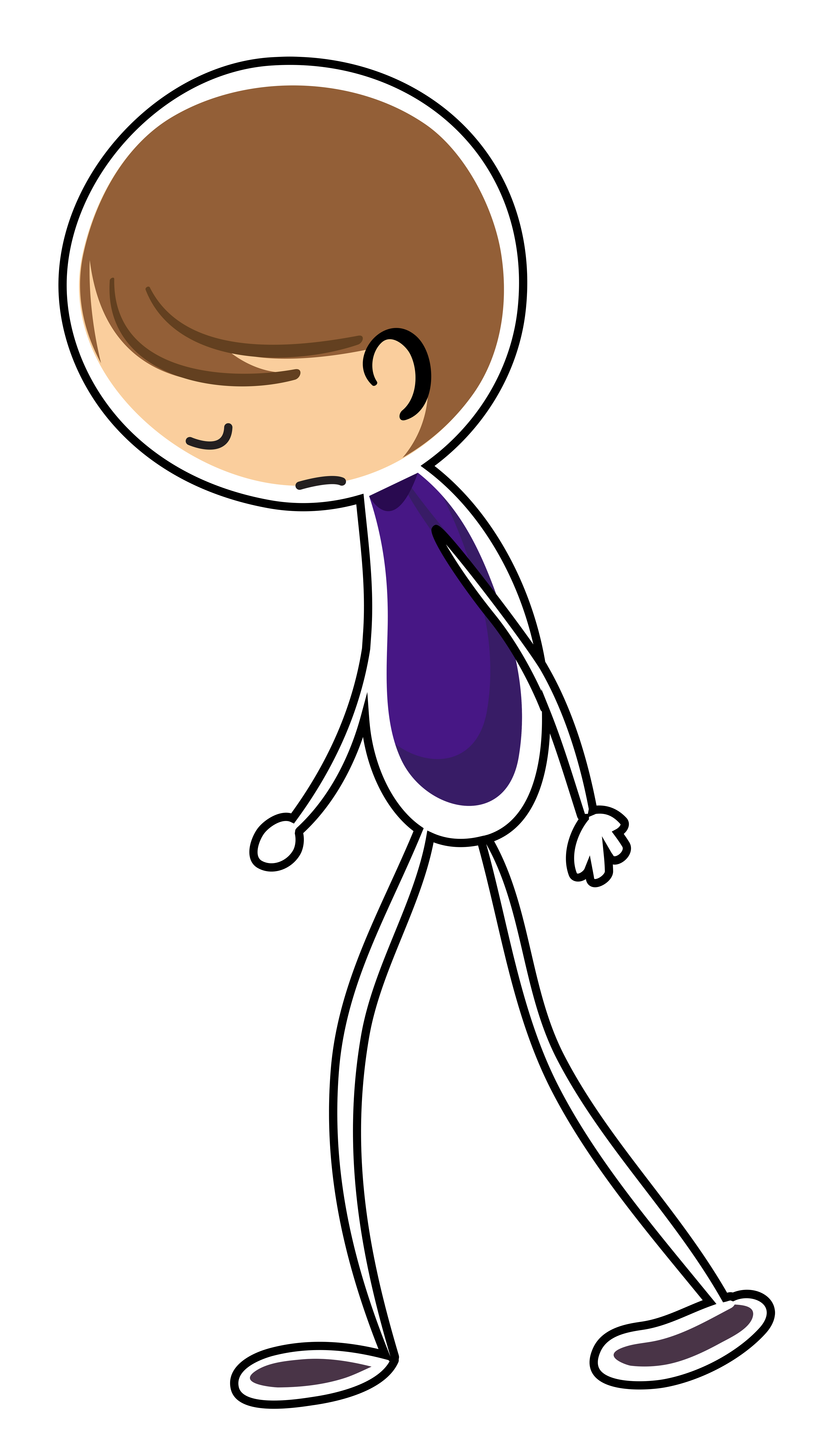 sad boy walking clipart