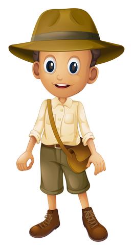 A Zookeeper with Hat on White Background vector