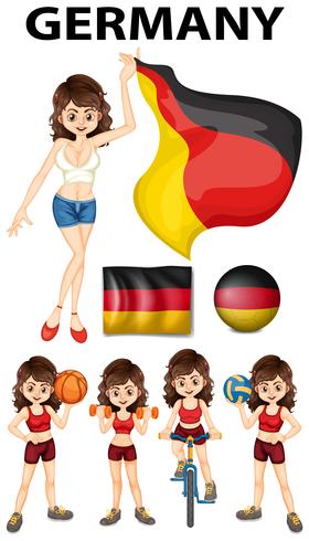 Representante de Alemania y muchos deportes. vector