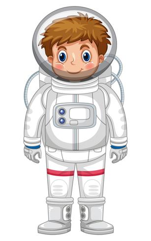 Chico en traje de astronauta vector