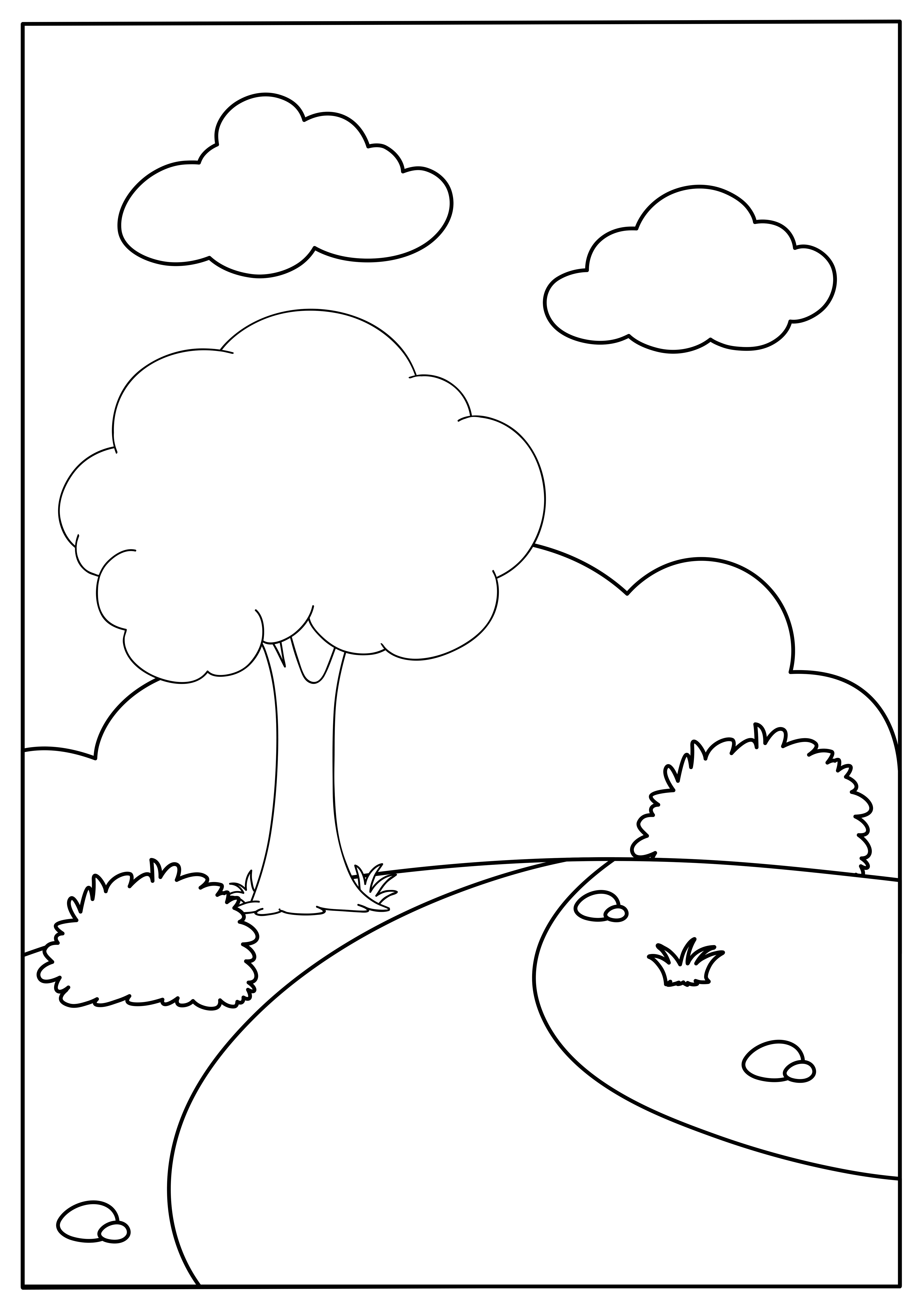 A nature landscape colouring template 559591 Vector Art at Vecteezy