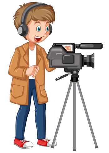 A professional cameraman character vector