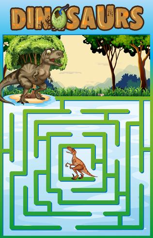 Puzzle template with dinosaur theme vector