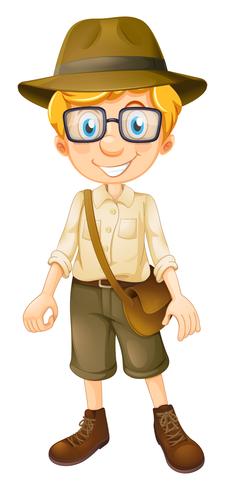 A Safari Boy Wearing Glasses vector