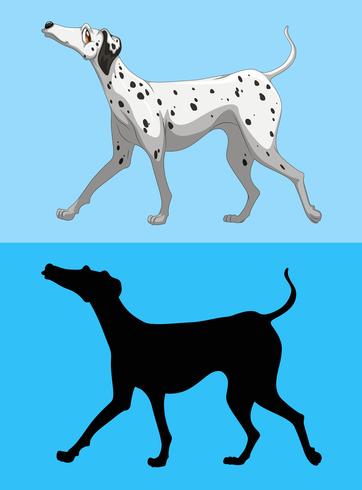 Perro dolmatiano en pantalla azul vector