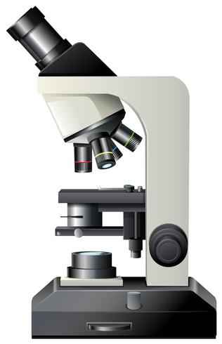 El microscopio sobre fondo blanco vector
