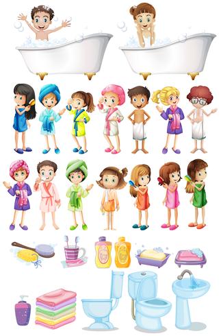 A set of people and bath vector