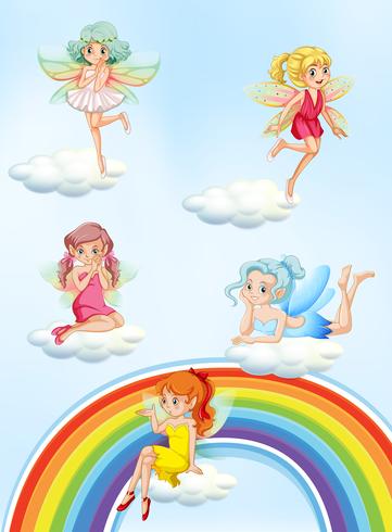 A Set of Colourful Fairy vector