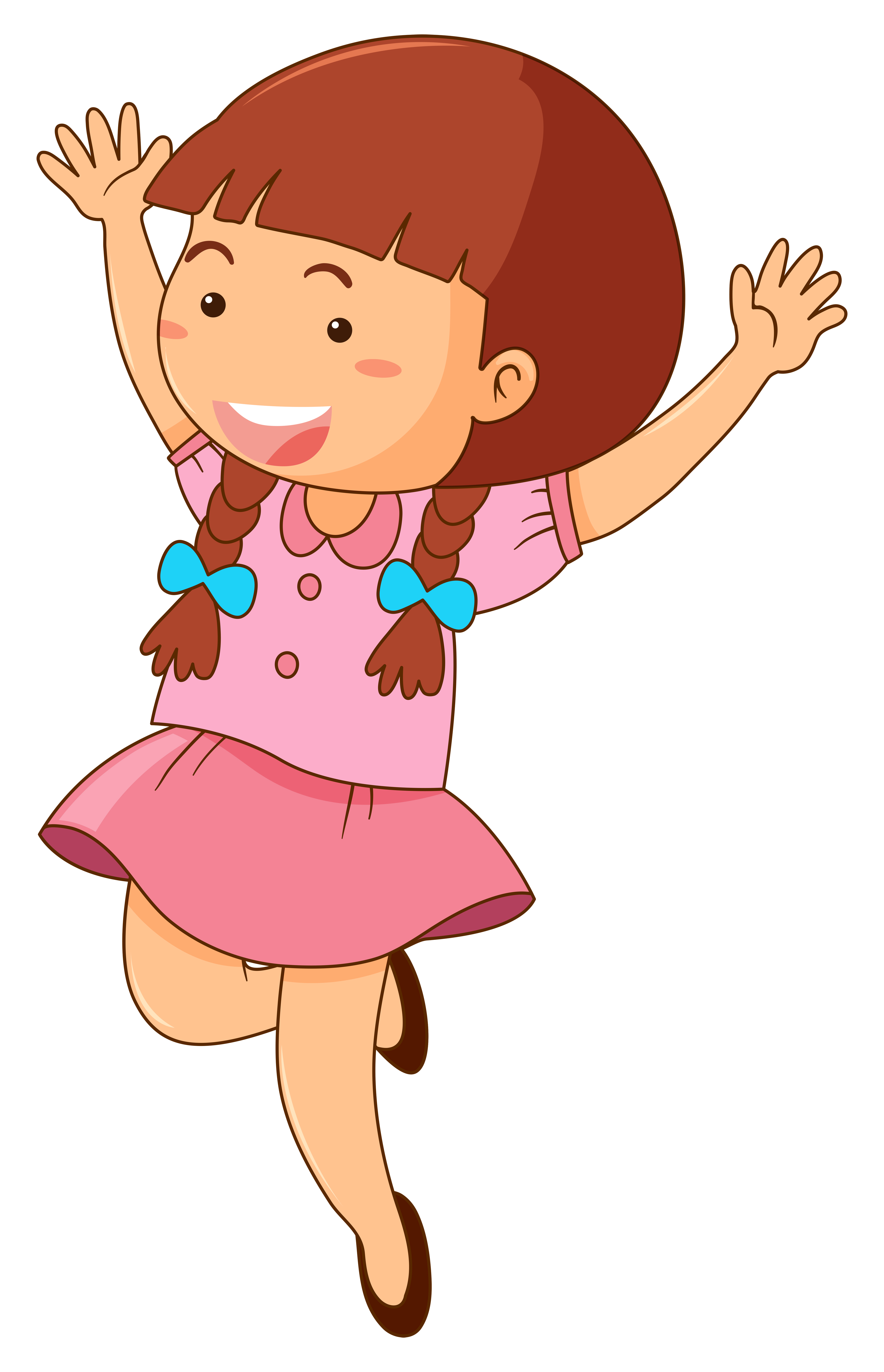 Cute girl in pink dress 559696 Vector Art at Vecteezy